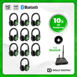 Dolly Digital set: 10x stuks type RD-Pro oplaadbare Silent Disco koptelefoons | Dolly Digital© original — thumbnail 1