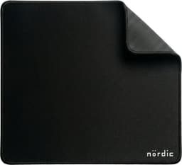 NÖRDIC muismat 32x27cm - Anti-slip onderkant - Elastan stoffen bovenkant - Gestikte randen - Zwart — thumbnail 2