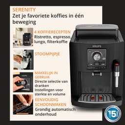 Krups Serenity EA4008 - Volautomatische Espressomachine - Black - Snel Opgewarmd — thumbnail 5