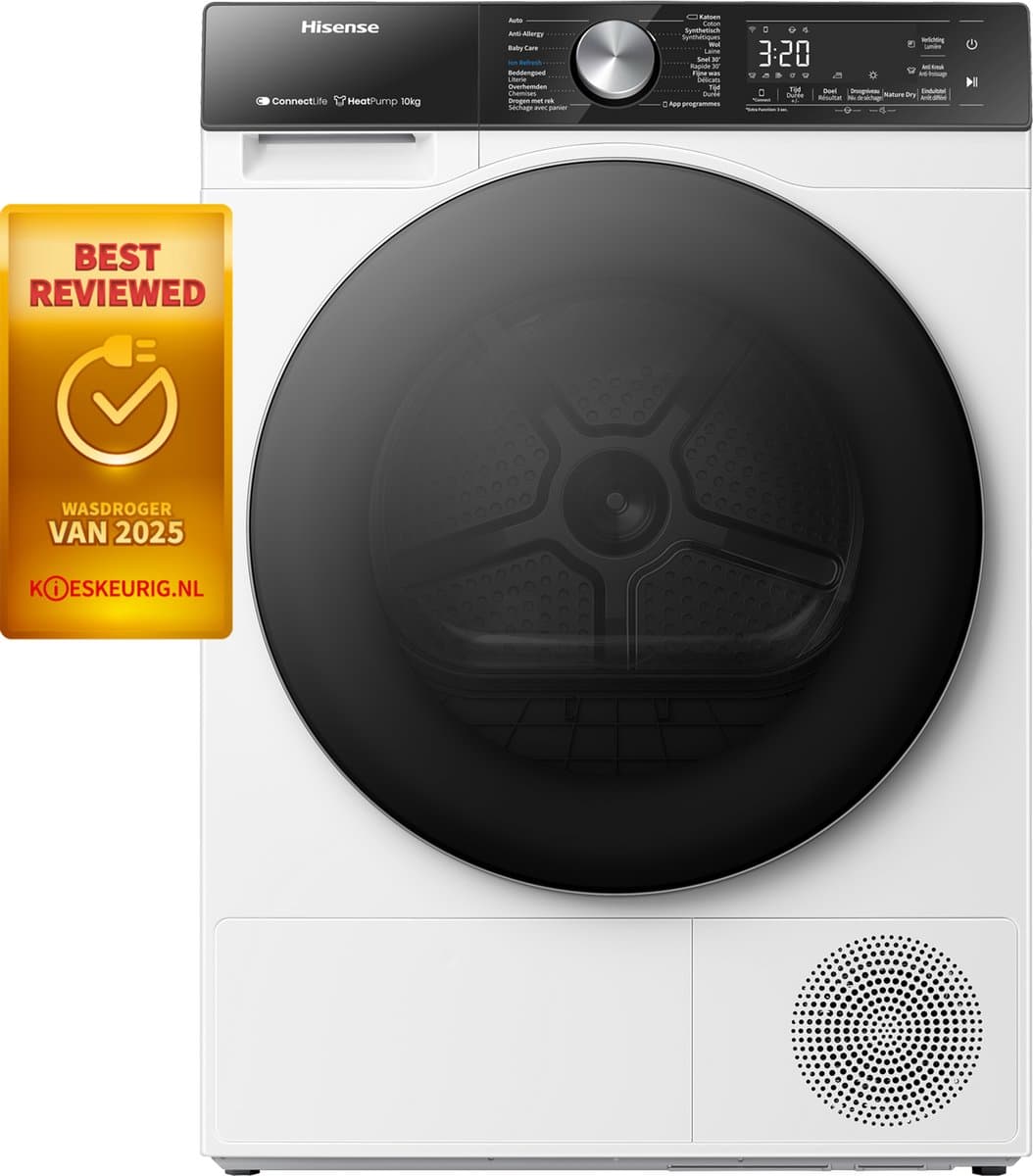 HISENSE DH5S102BW -  Warmtepompdroger - 10 kg - 64 dB - Energielabel C — afbeelding 1