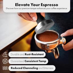 Espresso Tamper 51 mm Plat RVS Basis | Barista Koffiestamper — thumbnail 2