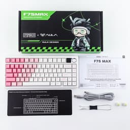 EPOMAKER x AULA F75 MAX - Roze / Wit - Mechanisch Draadloos Toetsenbord - RGB - 75% - QWERTY - Gaming Keyboard - Leobog Reaper Switch — thumbnail 5
