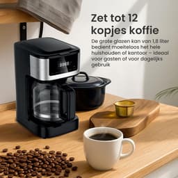 SNJY® Koffiemachine Filterkoffie - Volautomatische Koffiemachine - Espressomachine - Koffiemachines - 900 W - Zwart — thumbnail 4