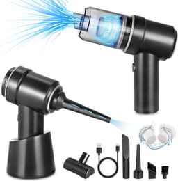 MELVRA Draadloze Handstofzuiger - 3-in-1 Elektrische Persluchtstofzuiger - Oplaadbaar - Mini Stofzuiger voor Auto en Huisdierenhaar - Opgewaardeerd Model - Zilver Zwart — thumbnail 2