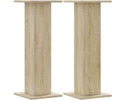 Set van 2 Houten Luidsprekerstandaards 80 cm Hoog - Sonoma Eiken