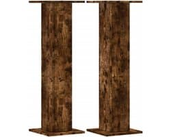 Set van 2 Houten Luidsprekerstandaards 95 cm Hoge Sierlijke Afwerking Eikenlook