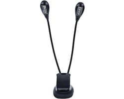 Verstelbare Dubbele Clip-on Leeslamp met Batterijvoeding en Flexibele Armen