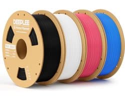 PLA 3D Printer Filament Set 1.75mm 4kg in Zwart, Wit, Rood en Blauw
