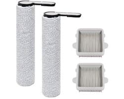4 stuks Borstelrol accessoires geschikt voor Roborock F25, F25 ACE, F25 RT, F25 LT, F25 ALT, F25 GT, F25 XT, F25 ACE Combo, F25 Combo nat- en droogzuiger - reserveonderdelen - 2 borstelrollen + 2 HEPA-filters