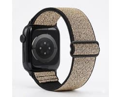 Roségoudkleurig smartwatch bandje – horloge band – dames en heren – elastische nylon strap – subtiele glitter afwerking – geschikt voor Apple Watch 38 mm / 40 mm / 41 mm / 42 mm (serie 10 / 11)