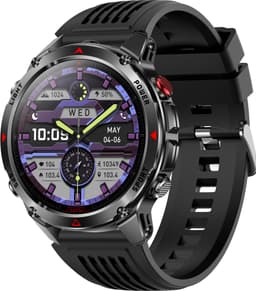 Knobbout 1.46”(3.7cm) GPS Outdoor Smartwatch – 6 Satelliet Positionering - Kompas & Hoogtemeter -LED-zaklamp - Hartslag & SpO₂, 30 m Waterdicht - 540mAh Batterij, Bluetooth 5.3- Zwart — thumbnail 1