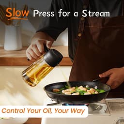 Gigicial Olijfoliedispenser - Olijfoliedispenser - 2-in-1 spray- en schenkfunctie - 2 stuks - Geschikt voor airfryers en salades, zwart/wit — thumbnail 2