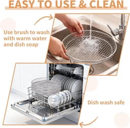 3 Stuks Rvs Airfryer Rack Ronde Stapelbare Rosten 304 Rvs Geschikt Voor 4.2 Tot 5.8 Liter Airfryers Als Ovenroosters En Droogrekken — thumbnail 2