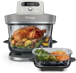Ninja CRISPi PRO 7-in-1 Glazen Airfryer met 7 functies - Airfryen, Bakken, Braden, Rijzen, Drogen. Max Crisp en Opnieuw krokant maken - 2.3 liter en 5.7 liter glazen schaal - PFAS vrij koken - Stone - AS101EULG — thumbnail 1