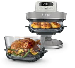 Ninja CRISPi PRO 7-in-1 Glazen Airfryer met 7 functies - Airfryen, Bakken, Braden, Rijzen, Drogen. Max Crisp en Opnieuw krokant maken - 2.3 liter en 5.7 liter glazen schaal - PFAS vrij koken - Stone - AS101EULG — thumbnail 11