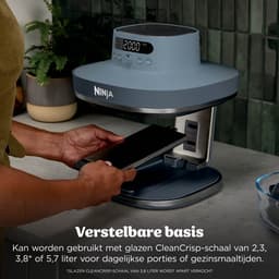 Ninja CRISPi PRO 7-in-1 Glazen Airfryer met 7 functies - Airfryen, Bakken, Braden, Rijzen, Drogen. Max Crisp en Opnieuw krokant maken - 2.3 liter en 5.7 liter glazen schaal - PFAS vrij koken - Cyberspace - AS101EUCY — thumbnail 3