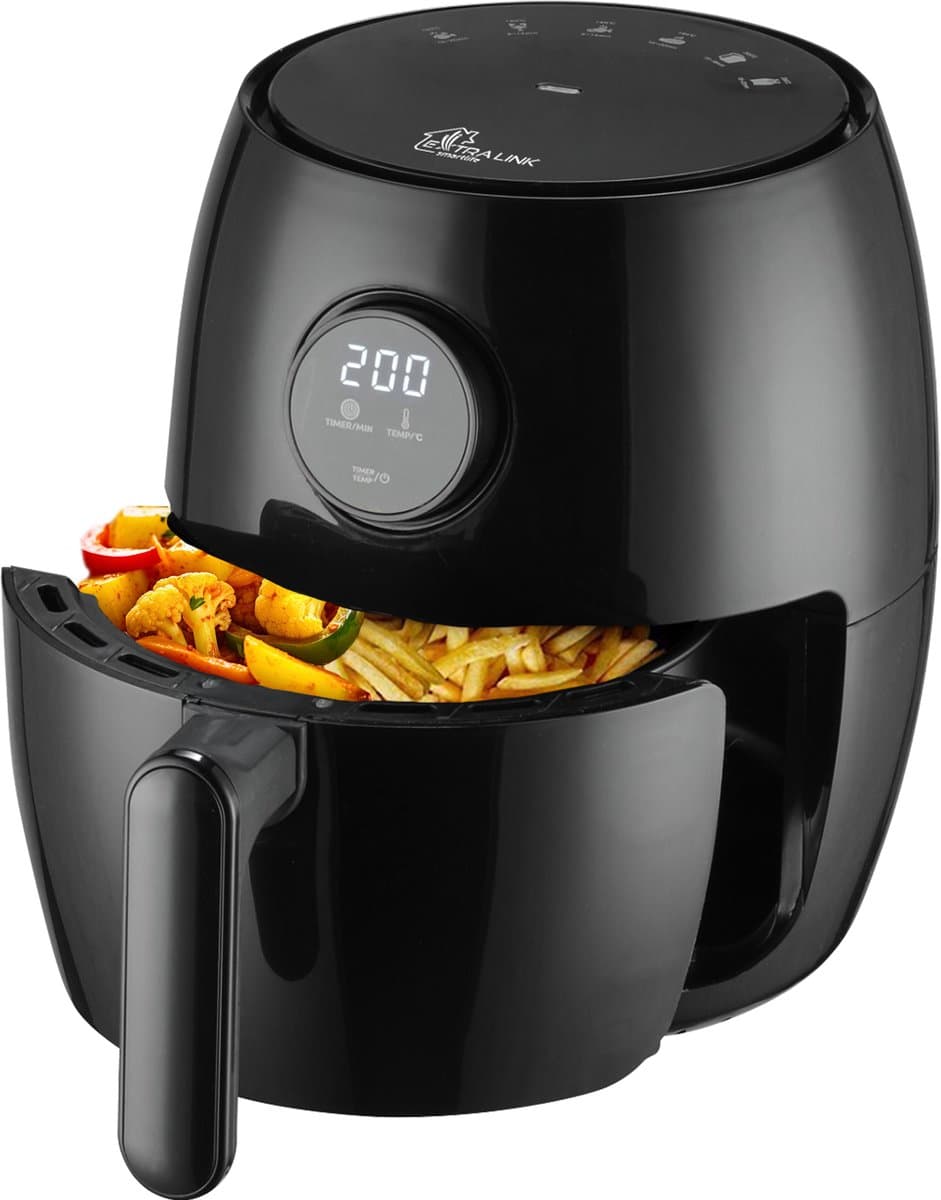Extralink HOME AIR FRYER 2L EU SJ-200 friteuse Enkel 1000 W Heteluchtfriteuse Zwart — afbeelding 1