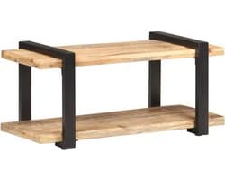 TV-kast Mangohout - Dressoir Lowboard - Entertainment Opbergen - Industriële Stijl - 90 x 40 x 40 cm - Ruw Hout