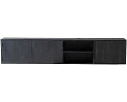 Tv-Meubel - Dressoir Media Console - Woonkamer Opbergen - Industriële Stijl - 200cm Breed - Zwart