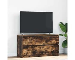 Tv-kast - Mediameubel Opbergkast - Woonkamer Entertainment - Duurzaam Houtmateriaal - 100 x 35 x 54 cm - Rookeiken