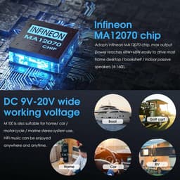 Mini Bluetooth Versterker met USB DAC en Digitale Audio Ingangen — thumbnail 3