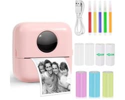 Octav8® Mini Printer - Mobiele Foto Printer - Draagbare Smartphone Printer - Bluetooth - Roze