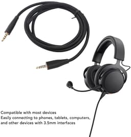 Verlengstuk Hoofdtelefoon Kabel 3.5mm voor MMX 100 Headset - 1.2 Meter - Zwart — thumbnail 2