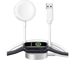Magnetische Oplader - Geschikt voor Apple Watch Series 1 t/m 10 & SE & Ultra - USB – Snellader – 1 Meter – Wit
