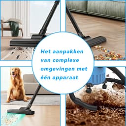 15L Shop-stofzuiger Nat en Droog, 3 piek pk Poly Nat-Droog Stofzuiger met accessoires, krachtige motor, draagbare handgreep/rolletjes met aftapblaas, voor auto, garage, werkplaats, dierenharen — thumbnail 5