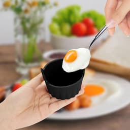 6-stuks Airfryer accessoires - Airfryer eivorm - Herbruikbare siliconen bakvormpjes - Bakvorm accessoires - Antiaanbak keuken bakgereedschap - Met handvatontwerp - 9*9*5.5cm - Geschikt voor bakken, eieren, cakes, snacks - Zwart — thumbnail 13