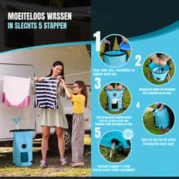 SCH® Mini Wasmachine - Wasmachine - Blauw - ‎15cm x 30cm x 30cm — thumbnail 4