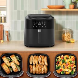 MIRA® Airfryer XXL - Mini-oven - Heteluchtfriteuse - 9L - 9 Programma's - Zwart - 31cm x 31cm x 32cm — thumbnail 2