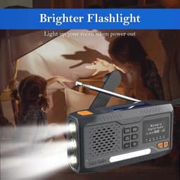 Noodradio DAB+ & FM met Bluetooth – Zonnepaneel - Handslinger - Zaklamp - SOS Alarm - USB-C Oplaadbaar – Outdoor & Noodpakket — thumbnail 5