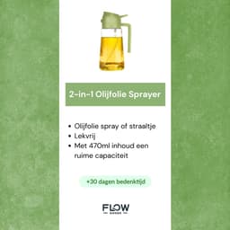 Flow Goods 2-in-1 Olijfolie Sprayer – Groen - Olijfolie Fles met Giet- en Sprayfunctie - Navulbaar Olie Glas – 470 ML – Cooking Spray - BBQ Accesoires – Airfryer — thumbnail 5