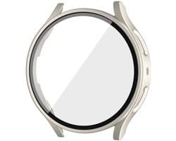 Beschermhoes voor Samsung Galaxy Watch 7 40mm (inclusief schermbeschermer), gebroken wit, set van 2