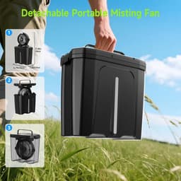 Draagbare Ventilator met Verkoelende Verstuiving en LED Verlichting - Oplaadbaar 20.000 mAh — thumbnail 5