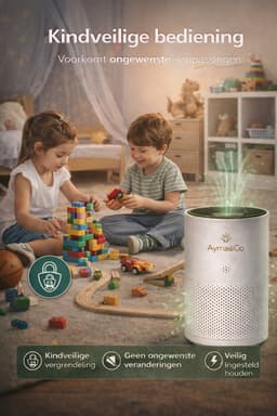 Ayma&Co Pure Air Pro | HEPA13 Filtersysteem - 80m² - Tegen Stofdeeltjes, Pollen, Schimmelsporen, Bacteriën, Virussen, Rookdeeltjes, Hooikoorts- Zeer stil & slaapstand- — thumbnail 7