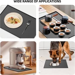 Silicone Mat met Rand - 48 × 30 cm - Zwart - Volledig Automatische Pad - Werkblad Bescherming - Silicone Mat voor Air Fryer - Set van 2 — thumbnail 4