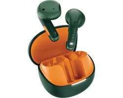 Fresh 'n Rebel Twins Core 2 - Draadloze oordopjes - Bluetooth oortjes met 40 uur speeltijd - Met Microfoon en App - Velvet Green & Flamy Orange