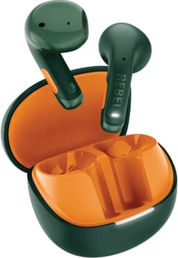 Fresh 'n Rebel Twins Core 2 - Draadloze oordopjes - Bluetooth oortjes met 40 uur speeltijd - Met Microfoon en App - Velvet Green & Flamy Orange — thumbnail 1