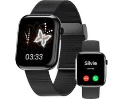 Bizoule Smartwatch Beso - Smartwatch Dames & Heren - 40mm - Horloge met Belfunctie - AMOLED Full HD - Bloeddrukmeter - Stappenteller - Android & iOS - Zwart