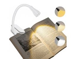 NBAP®Leeslampje voor Boek - Loeplamp voor in Bed - Lamp met Klem - Wit