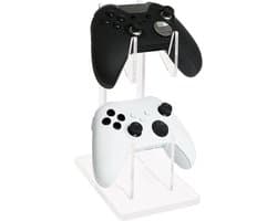 Transparent Acrylic Game Controller Stand Holder, Double Layer Gaming Controller Holder Stand, Universal Dual Gamepad Controller Holder Accessories, Headphone Headset Stand for Desk Table