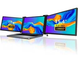Drievoudige Draagbare Laptop Monitor 15,4 Inch FHD 1080P IPS Schermverlenger