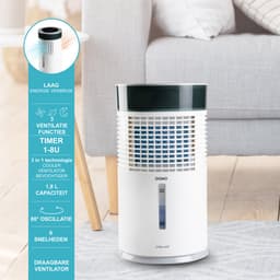 DOMO DO159A Aircooler Chillizz - 3-in-1: Luchtkoeler/Luchtbevochtiger/Luchtreiniger - Wit/Zwart — thumbnail 2