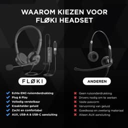 Floki® WH20 – Headset met Microfoon voor Computer – Ruisonderdrukking – Koptelefoon met draad - Hoofdtelefoon - 3.5mm - USB/USB-C — thumbnail 5