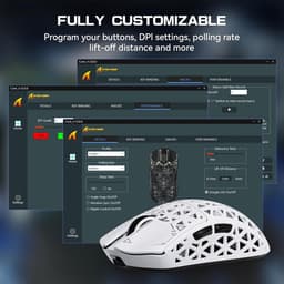 ATTACK SHARK R5 Ultra - Gamingmuis - Koolstofvezel Behuizing - 39g Ultralicht - HyperSpeed Draadloos - 2.4G / Bluetooth / USB-C Bedraad - PAW3950MAX Sensor - 8000Hz Pollingsnelheid - 42.000 DPI - Windows & Mac - Wit — thumbnail 2