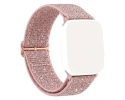 Roze nylon Apple Watch bandje voor dames en heren – elastische verstelbare smartwatch band – geschikt voor Apple Watch 42mm (serie 1 / 2 / 3) / 44 mm / 45 mm / 46 mm (serie 10 / 11) / 49 mm (Ultra / Ultra 2) – lichtgewicht horloge band
