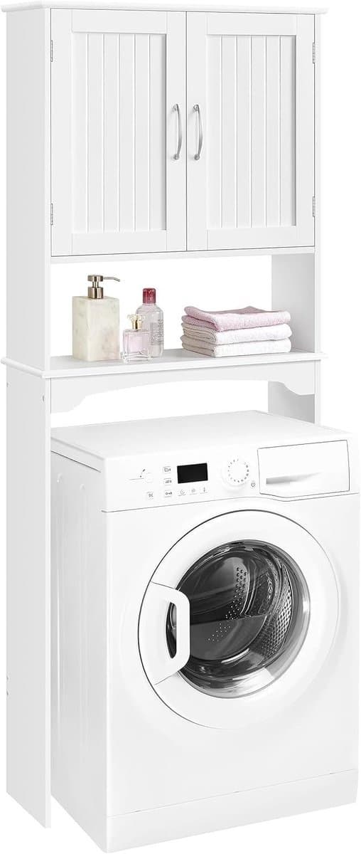 SNJY® Wasmachine Kast - Wasmachine Verhoger - Wasmachine Ombouw - 23D x 75B x 180H cm - Wit — afbeelding 1