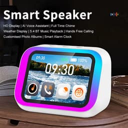Slimme Bluetooth Speaker Draagbaar met Spraakassistent - Wekker Speaker voor Slaapkamer - Zwart — thumbnail 4